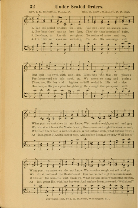 Echoes of Paradise: a choice collection of Christian hymns suitable for Sabbath schools and all other departments of religious work page 32
