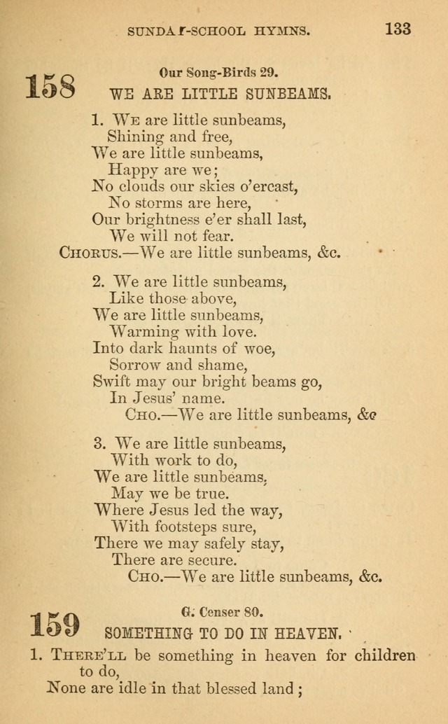 The Eclectic Sabbath School Hymn Book page 133
