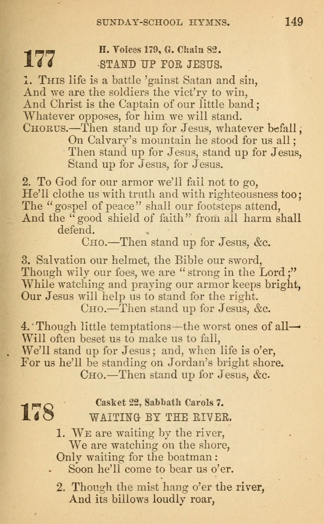 The Eclectic Sabbath School Hymn Book page 149