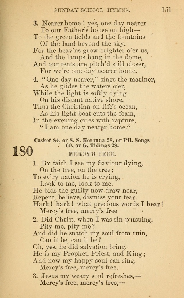 The Eclectic Sabbath School Hymn Book page 151