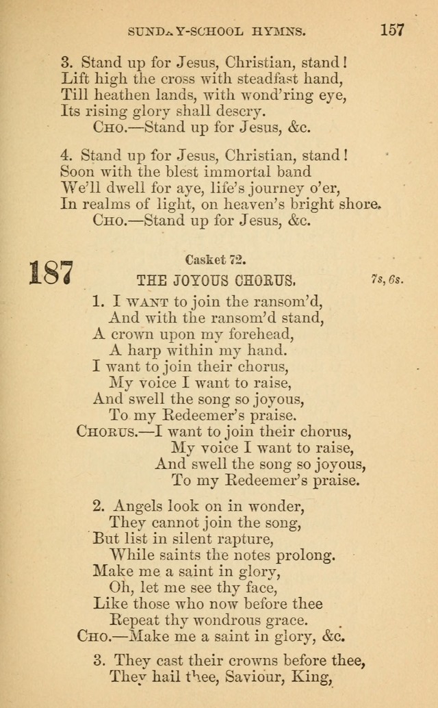 The Eclectic Sabbath School Hymn Book page 157