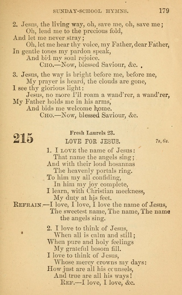 The Eclectic Sabbath School Hymn Book page 179