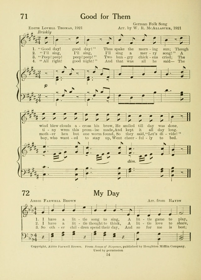 A First Book in Hymns and Worship page 54