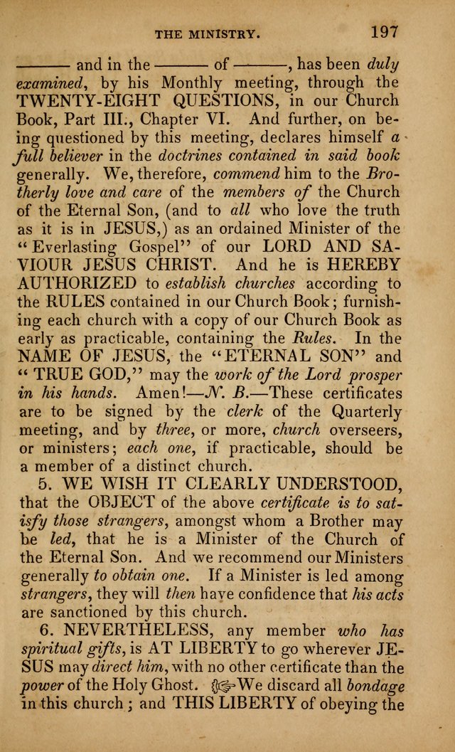 The Faith and Doctrines of the Church of the Eternal Son: intended as a church book for the church of the Eternal Sons generally... to which is added a number of select hymns adapted to the worship... page 197