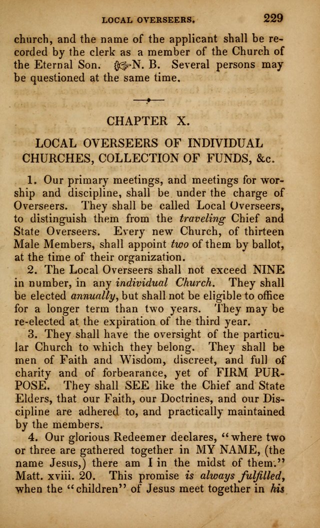 The Faith and Doctrines of the Church of the Eternal Son: intended as a church book for the church of the Eternal Sons generally... to which is added a number of select hymns adapted to the worship... page 229