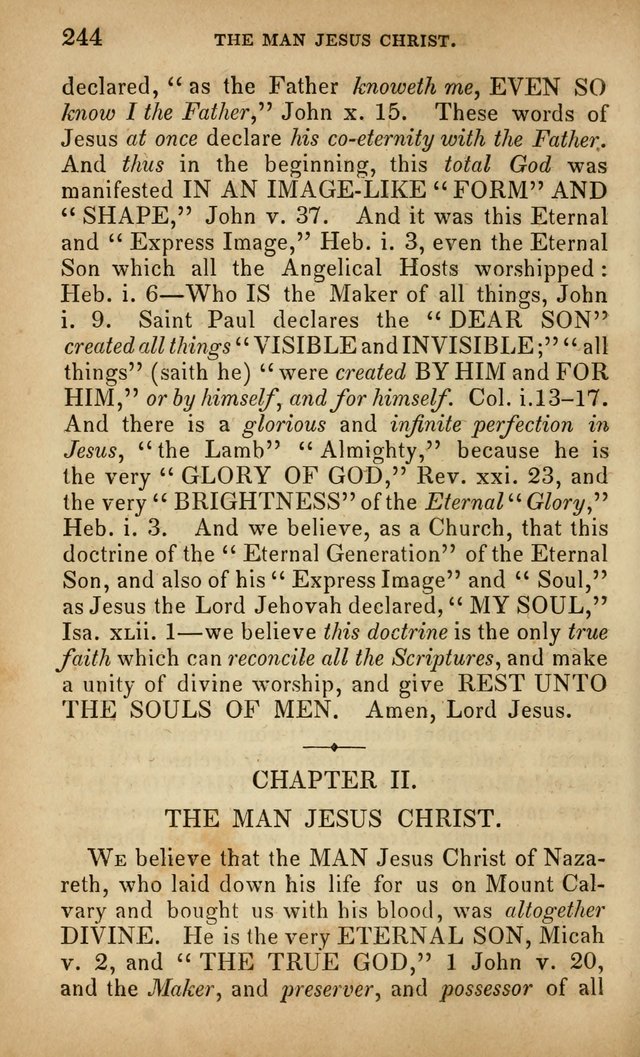 The Faith and Doctrines of the Church of the Eternal Son: intended as a church book for the church of the Eternal Sons generally... to which is added a number of select hymns adapted to the worship... page 244