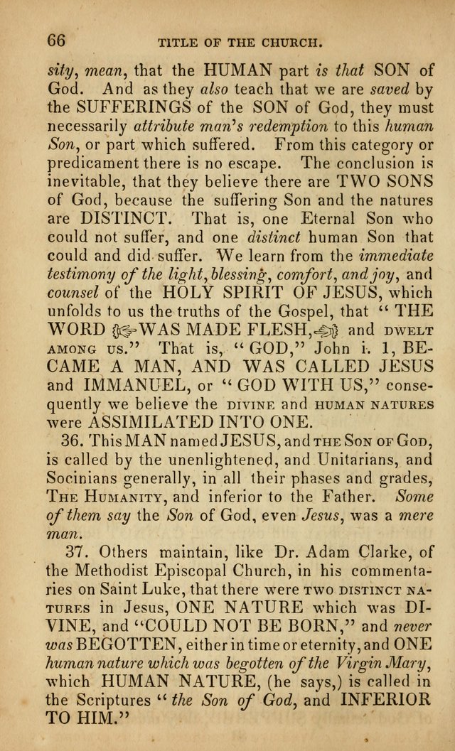 The Faith and Doctrines of the Church of the Eternal Son: intended as a church book for the church of the Eternal Sons generally... to which is added a number of select hymns adapted to the worship... page 66