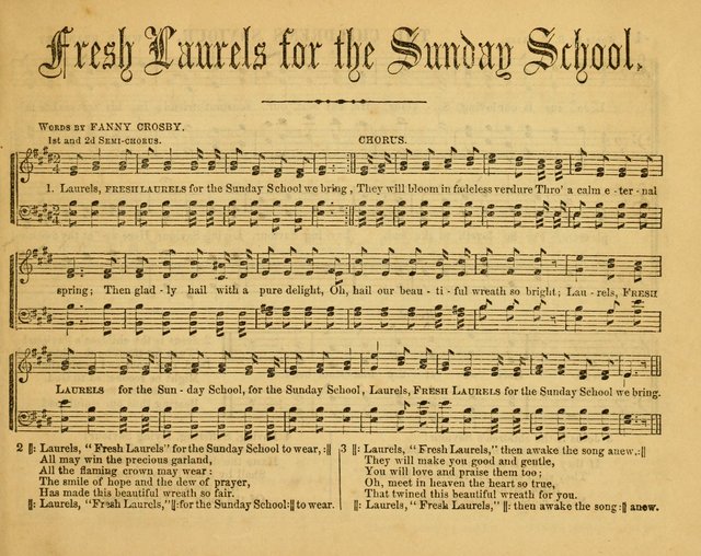Fresh Laurels for the Sabbath School, A new and extensive collection of music and hymns. Prepared expressly for the Sabbath Schools, Etc. page 8
