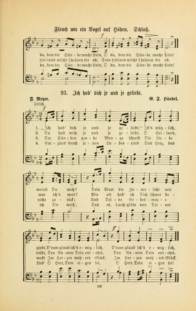 Frohe Lieder und Brüder-Harfe: eine Sammlung von Liedern für Sonntagschulen und Jugendvereine (Spezialle Aufl.) page 107