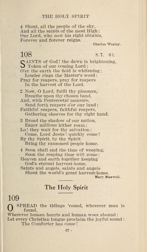 Free Methodist Hymnal page 67