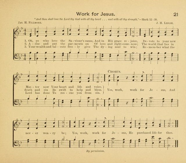 Gates Ajar: a collection of hymns and tunes for use in Sunday schools, praise and prayer meetings page 21