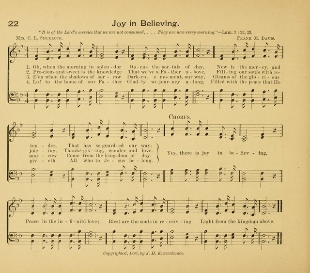 Gates Ajar: a collection of hymns and tunes for use in Sunday schools, praise and prayer meetings page 22