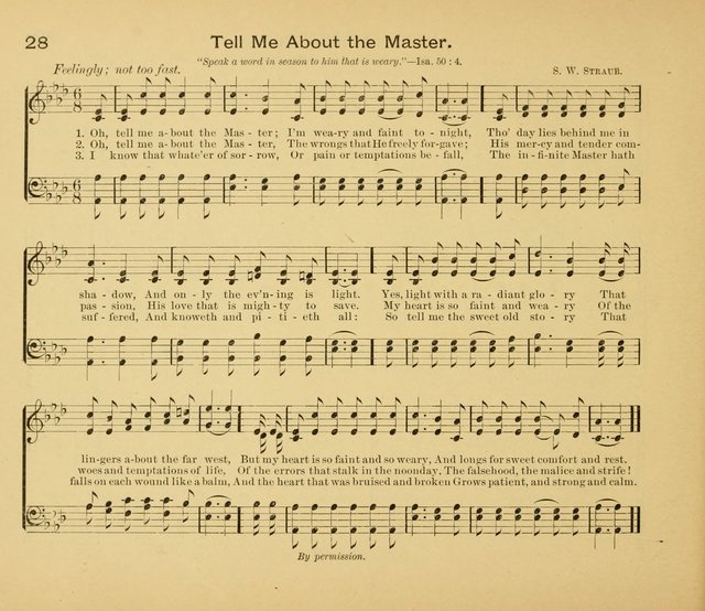 Gates Ajar: a collection of hymns and tunes for use in Sunday schools, praise and prayer meetings page 28