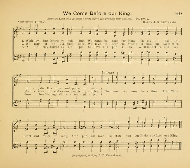 Gates Ajar: a collection of hymns and tunes for use in Sunday schools, praise and prayer meetings page 99