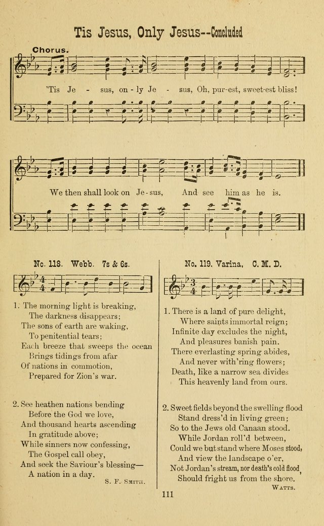 Gospel Bells: a collection of new and popular songs for the use of Sabbath schools and gospel meetings page 111