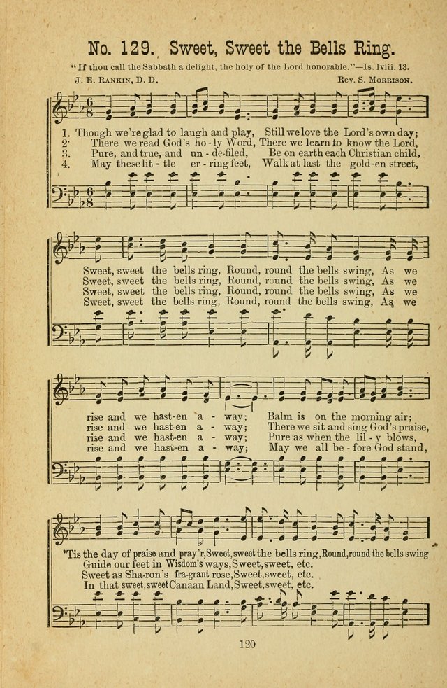 Gospel Bells: a collection of new and popular songs for the use of Sabbath schools and gospel meetings page 120