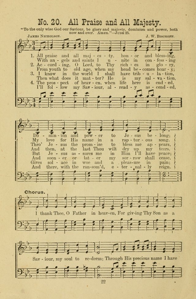Gospel Bells: a collection of new and popular songs for the use of Sabbath schools and gospel meetings page 22