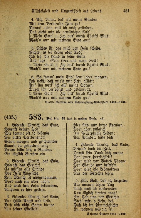 Gesangbuch der Bischöflichen Methodisten-Kirche: in Deutschalnd und der Schweiz page 451