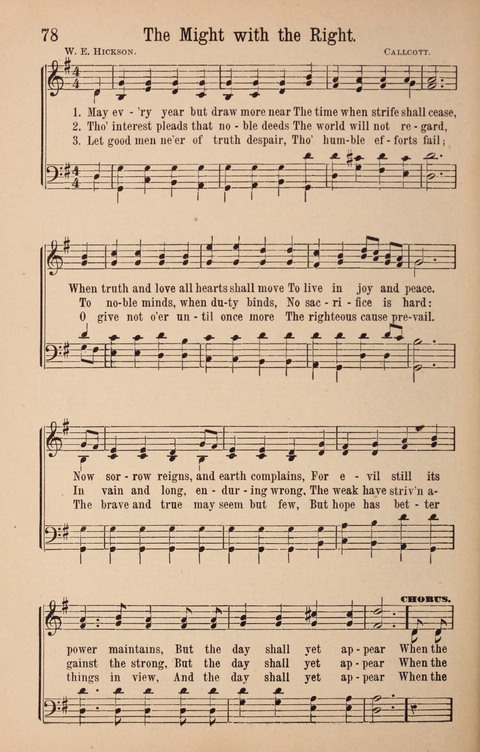 The Glorious Cause: a Collection of Songs, Hymns and Choruses for Earnest Temperance Workers page 78