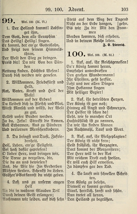 Gesangbuch für deutsche Gemeinden: enthaltend Psalmen und geistliche Lieder für öffentlichen und häuslichen Gottesdienst page 103
