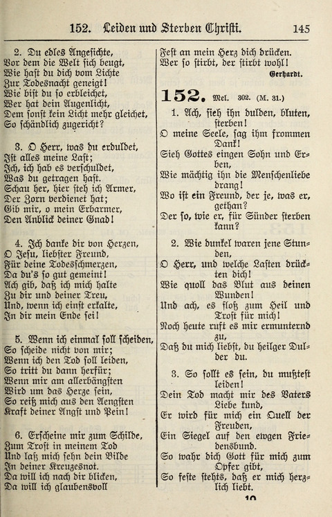 Gesangbuch für deutsche Gemeinden: enthaltend Psalmen und geistliche Lieder für öffentlichen und häuslichen Gottesdienst page 145