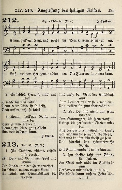 Gesangbuch für deutsche Gemeinden: enthaltend Psalmen und geistliche Lieder für öffentlichen und häuslichen Gottesdienst page 195
