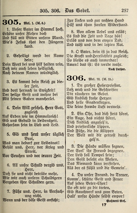 Gesangbuch für deutsche Gemeinden: enthaltend Psalmen und geistliche Lieder für öffentlichen und häuslichen Gottesdienst page 257