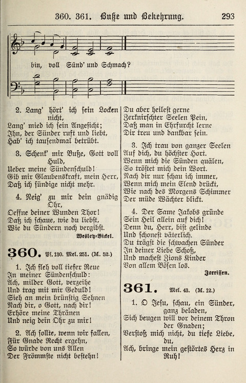 Gesangbuch für deutsche Gemeinden: enthaltend Psalmen und geistliche Lieder für öffentlichen und häuslichen Gottesdienst page 293