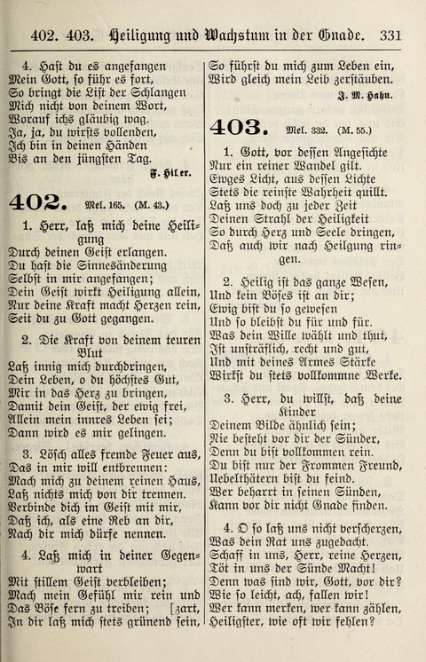 Gesangbuch für deutsche Gemeinden: enthaltend Psalmen und geistliche Lieder für öffentlichen und häuslichen Gottesdienst page 331