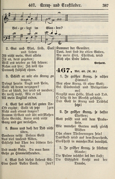 Gesangbuch für deutsche Gemeinden: enthaltend Psalmen und geistliche Lieder für öffentlichen und häuslichen Gottesdienst page 387