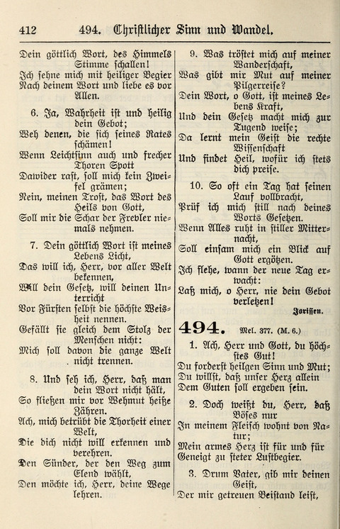 Gesangbuch für deutsche Gemeinden: enthaltend Psalmen und geistliche Lieder für öffentlichen und häuslichen Gottesdienst page 412