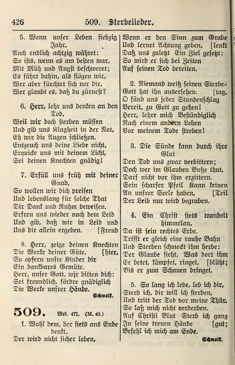 Gesangbuch für deutsche Gemeinden: enthaltend Psalmen und geistliche Lieder für öffentlichen und häuslichen Gottesdienst page 426