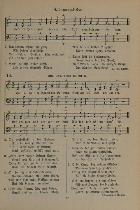 Gesangbuch der Evangelischen Gemeinschaft: für öffentlichen und häuslichen Gottesdient page 17