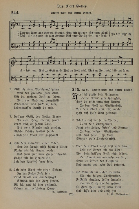 Gesangbuch der Evangelischen Gemeinschaft: für öffentlichen und häuslichen Gottesdient page 170