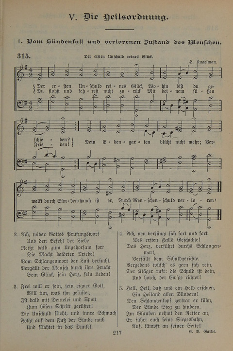 Gesangbuch der Evangelischen Gemeinschaft: für öffentlichen und häuslichen Gottesdient page 217
