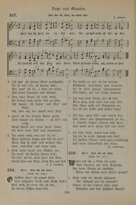 Gesangbuch der Evangelischen Gemeinschaft: für öffentlichen und häuslichen Gottesdient page 244
