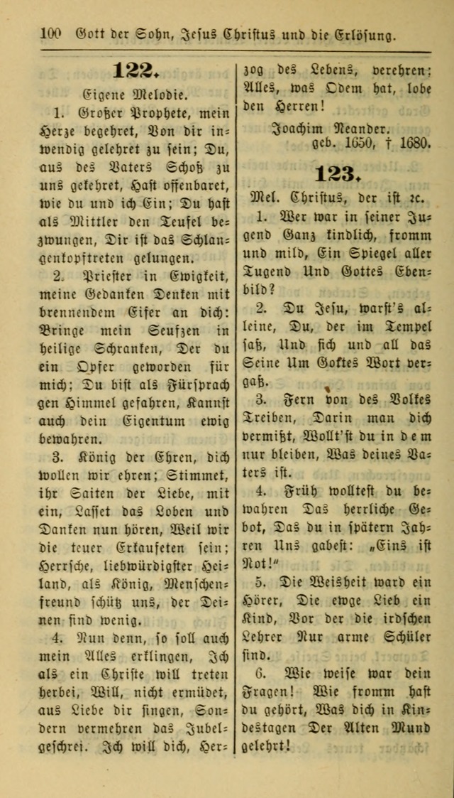 Gesangbuch der Evangelischen Kirche: herausgegeben von der Deutschen Evangelischen Synode von Nord-Amerika page 100