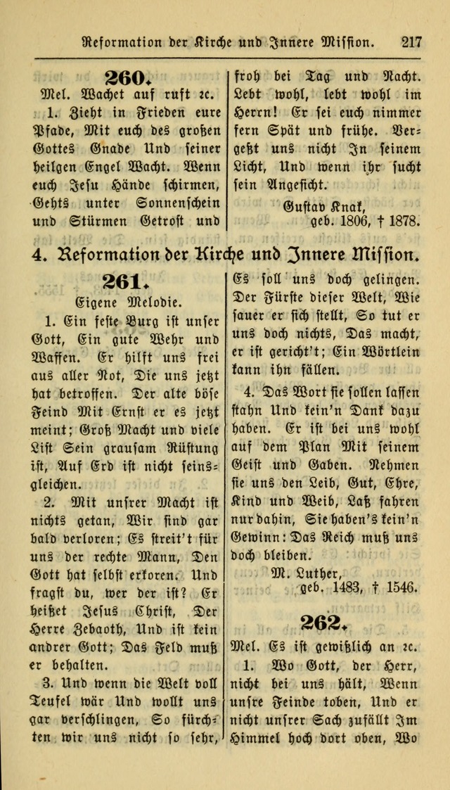 Gesangbuch der Evangelischen Kirche: herausgegeben von der Deutschen Evangelischen Synode von Nord-Amerika page 217