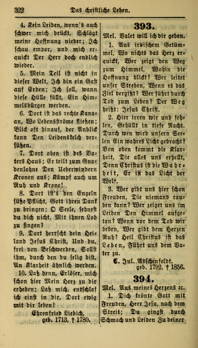 Gesangbuch der Evangelischen Kirche: herausgegeben von der Deutschen Evangelischen Synode von Nord-Amerika page 322