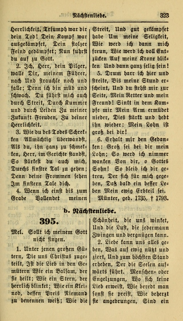 Gesangbuch der Evangelischen Kirche: herausgegeben von der Deutschen Evangelischen Synode von Nord-Amerika page 323
