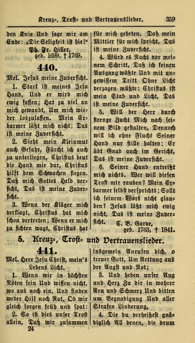 Gesangbuch der Evangelischen Kirche: herausgegeben von der Deutschen Evangelischen Synode von Nord-Amerika page 359