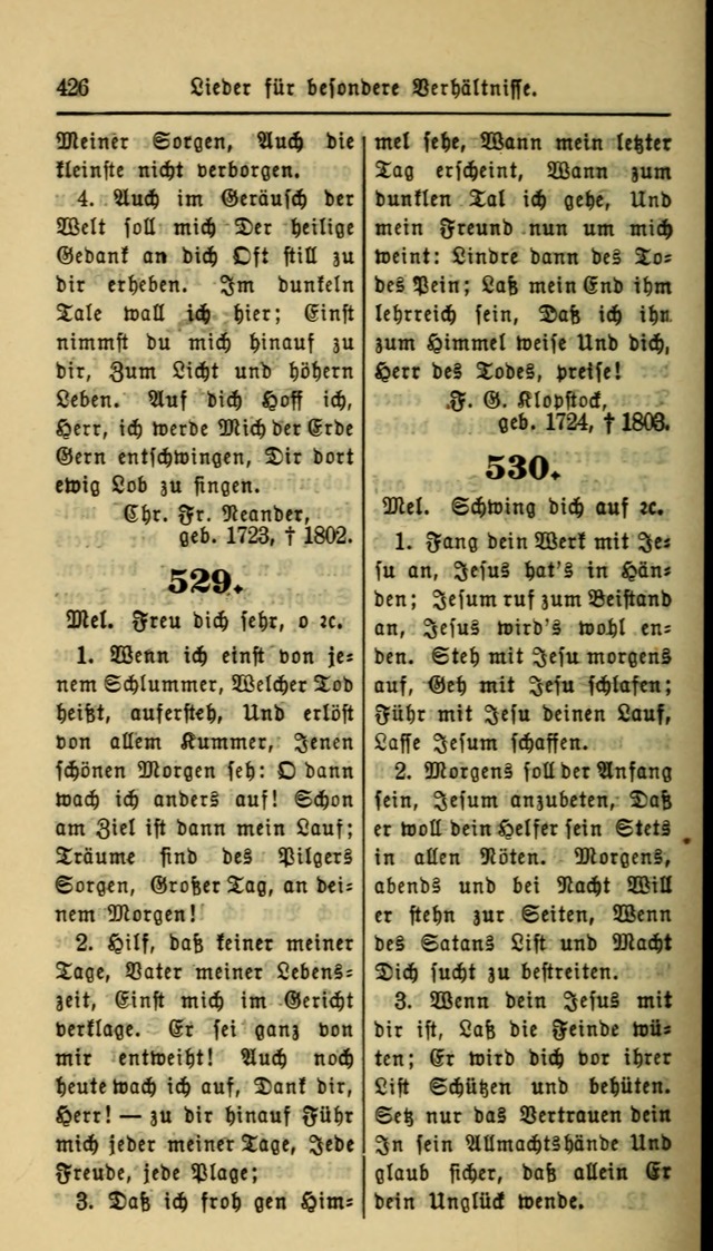 Gesangbuch der Evangelischen Kirche: herausgegeben von der Deutschen Evangelischen Synode von Nord-Amerika page 426