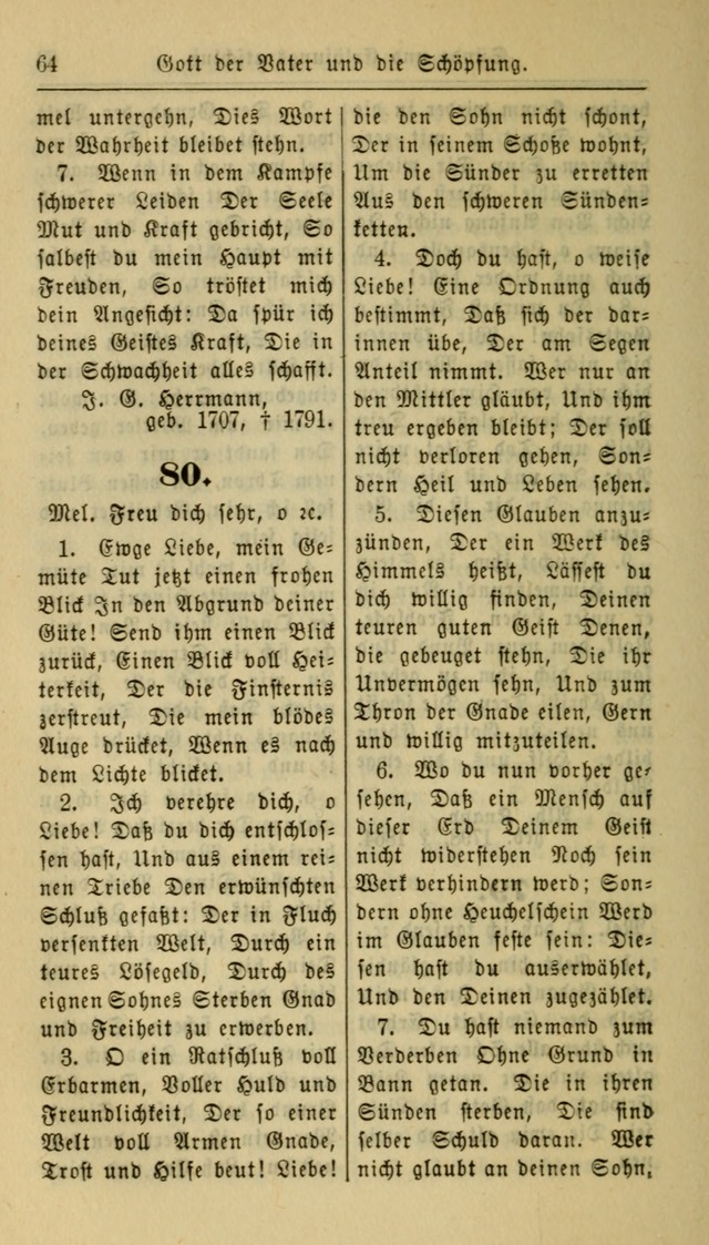 Gesangbuch der Evangelischen Kirche: herausgegeben von der Deutschen Evangelischen Synode von Nord-Amerika page 64