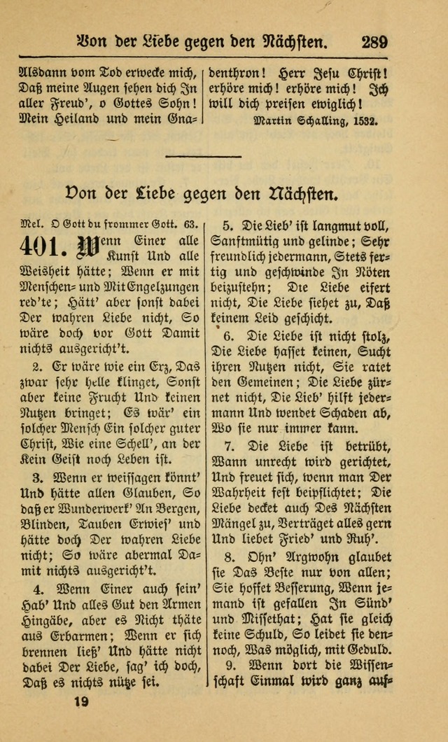 Gesangbuch für Gemeinden des Evangelisch-Lutherischen Bekenntnisses (14th ed.) page 289