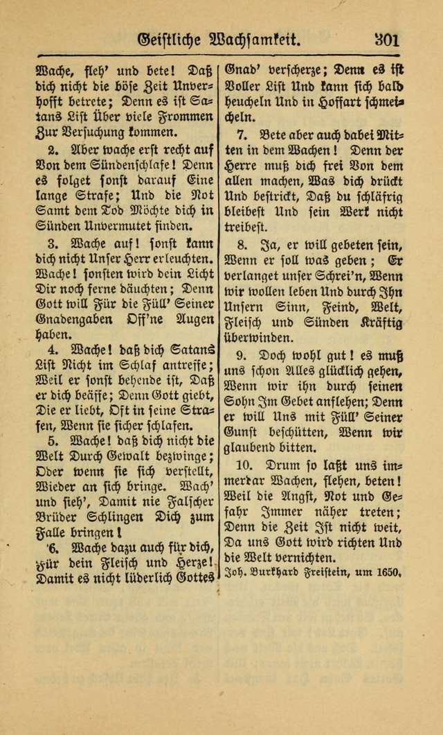 Gesangbuch für Gemeinden des Evangelisch-Lutherischen Bekenntnisses (14th ed.) page 301