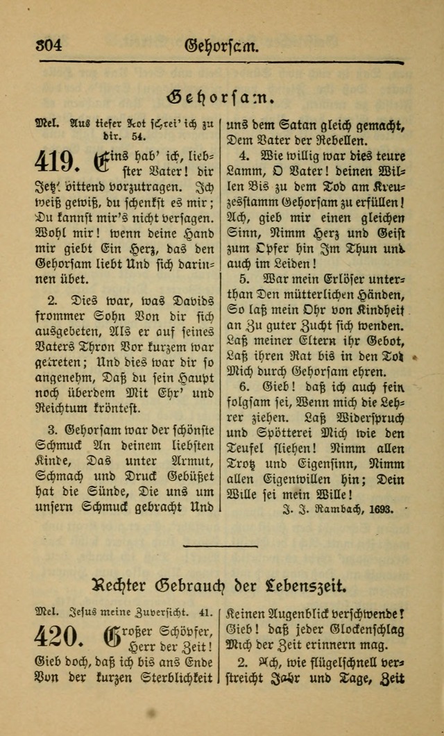 Gesangbuch für Gemeinden des Evangelisch-Lutherischen Bekenntnisses (14th ed.) page 304