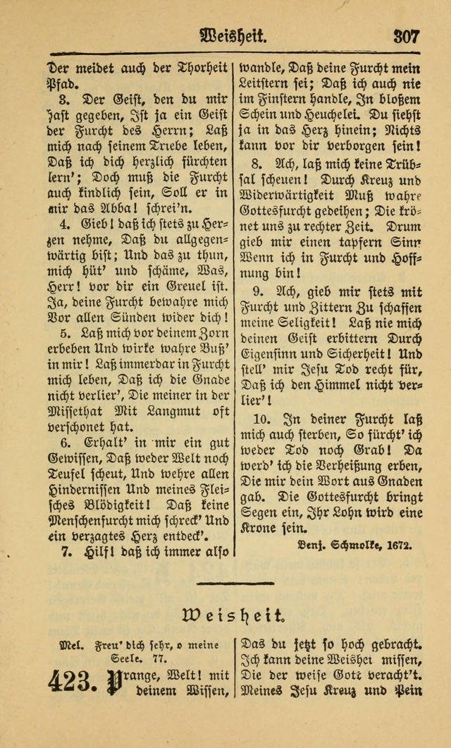 Gesangbuch für Gemeinden des Evangelisch-Lutherischen Bekenntnisses (14th ed.) page 307