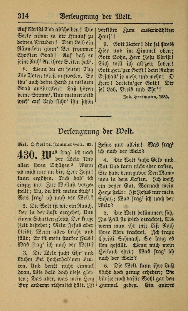Gesangbuch für Gemeinden des Evangelisch-Lutherischen Bekenntnisses (14th ed.) page 314