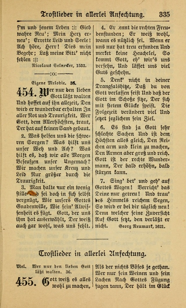 Gesangbuch für Gemeinden des Evangelisch-Lutherischen Bekenntnisses (14th ed.) page 335