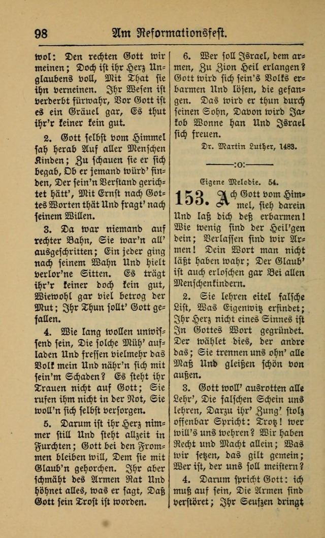 Gesangbuch für Gemeinden des Evangelisch-Lutherischen Bekenntnisses (14th ed.) page 98